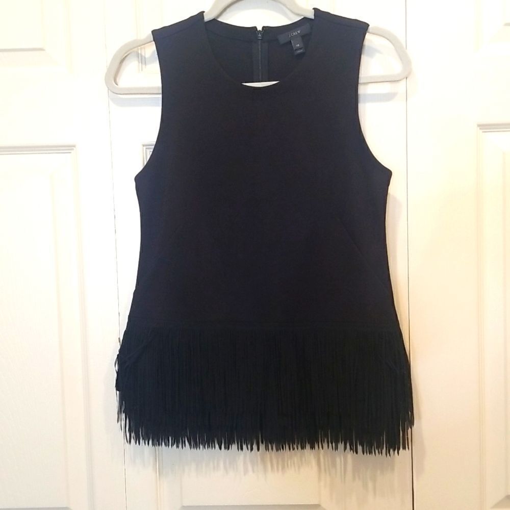 J. CREW Sleeveless Fringed Top Sz XS